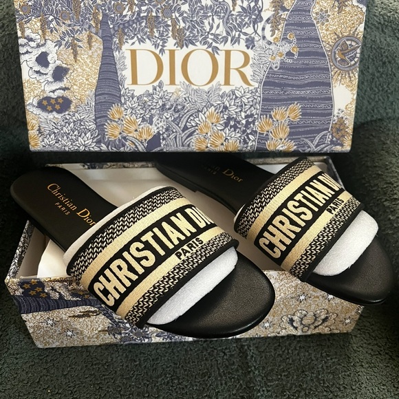 Dior Black and Cream Women's Sandals - Picture 1 of 3